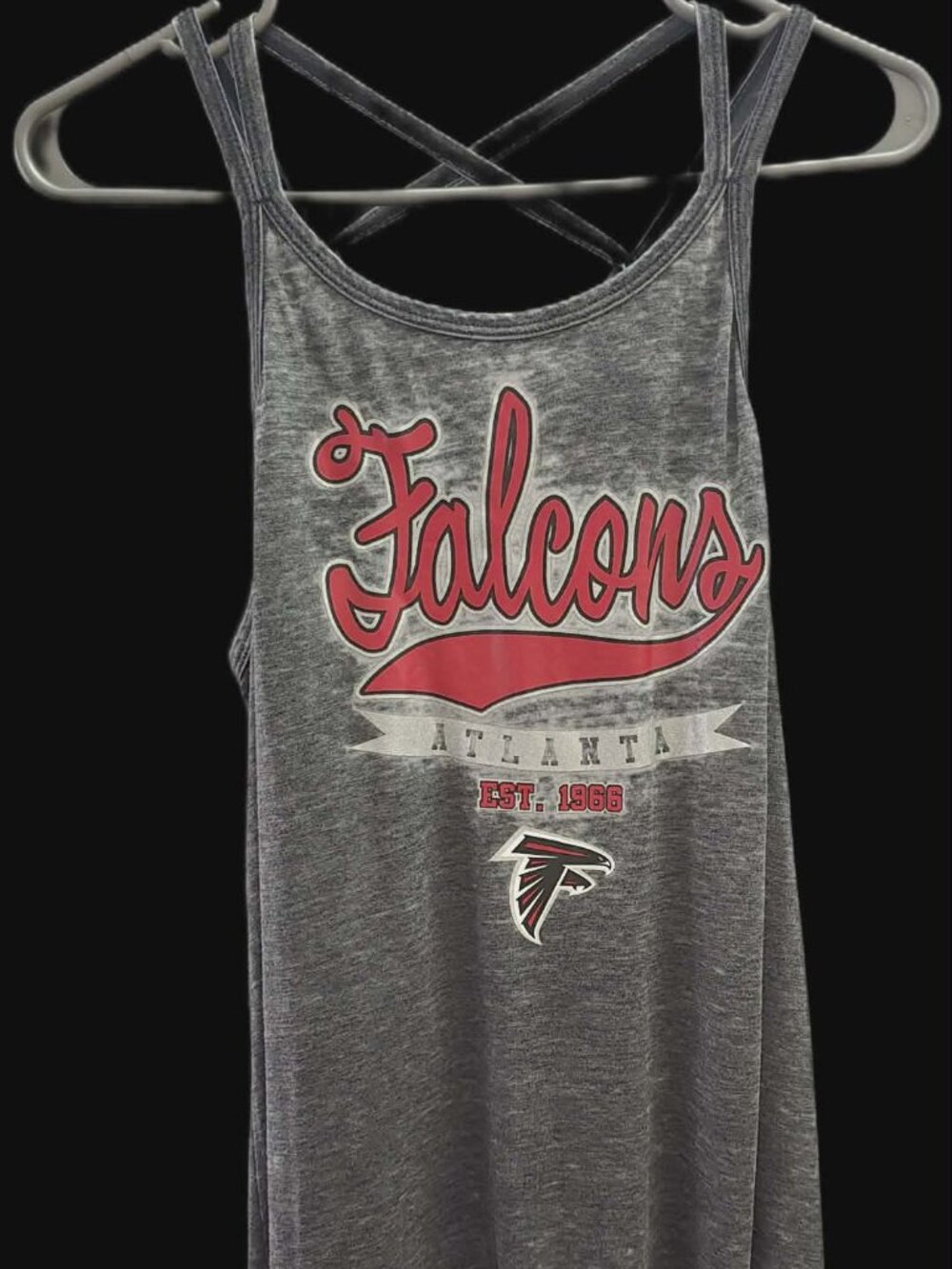 Atlanta Falcons Teens Gray Criss Cross Back Tank Top XL 15/17